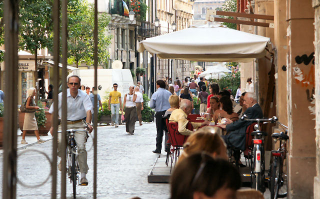 Street scene in Vicenza Italy