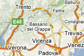 Mapa del norte de Italia