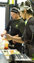 In the kitchen